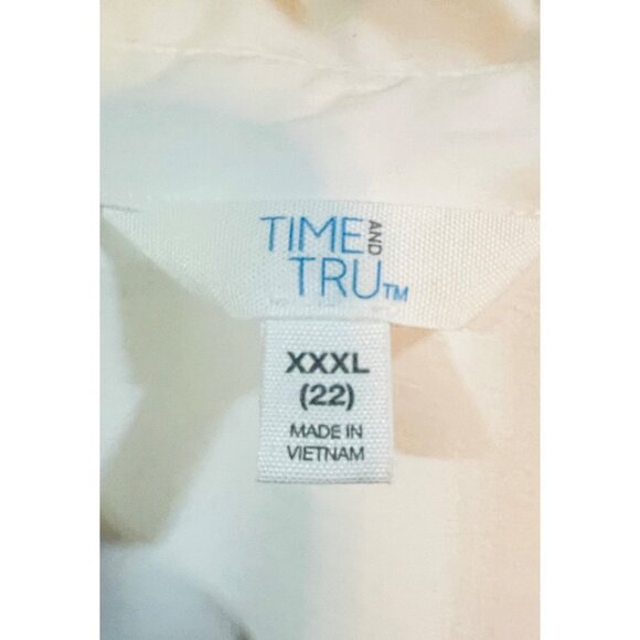 New! Women's Time and Tru White Button-Down Shirt Size XXXL (22) - Picture 3 of 3